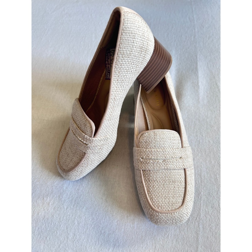 Kelly & Katie Paylyn Neutral Woven Block Heel Pumps SZ 6
